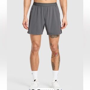 Gymshark Hybrid/Studio Athletic Shorts 6”/Gray/Medium